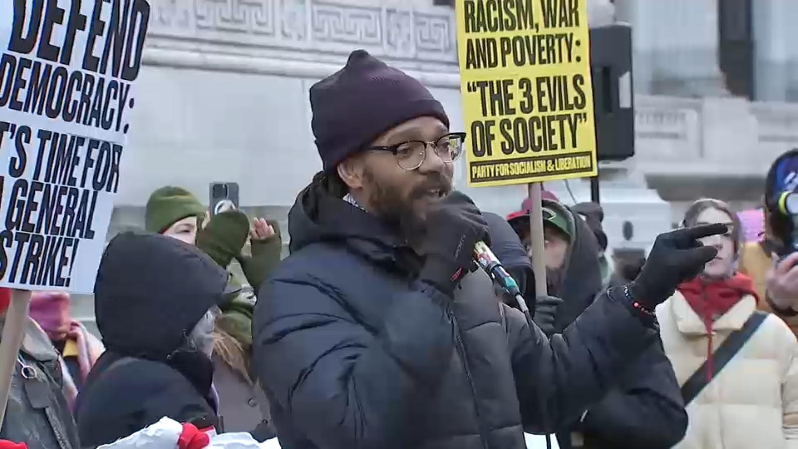 President Trump touts accomplishments one year into second term as rallies in NYC, nationwide protest his policies