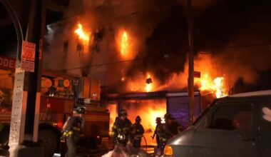 Flames shoot through deli to apartments above in Allerton section of the Bronx
