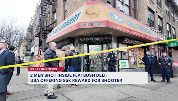 News 12 | Brooklyn | 2 men shot inside Flatbush deli; UBA offers $5,000 reward for information