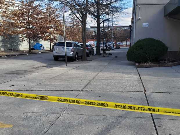 Marcin Iwanowicz was fatally shot at the corner of Powell St. and Belmont Ave. in Brooklyn on Wednesday, Dec. 24, 2025. (Nicholas Williams / New York Daily News)
