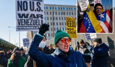 Keffiyeh-draped 'fools' rally for Nicolas Maduro outside NYC lockup