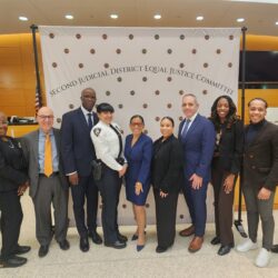 Second JD EJC Committee Members: Latoya K. Phillip; Hon. Cheryl J. Gonzales; Hon. Richard Montelione; Charles A. Small, Esq.; Captain Erica Mercado; Hon. Joanne D. Quiñones; Marileyni Poche; Brian McAllister; Latoya J. Haley, Esq.; Ronald Cosme Jr., Esq.; and Marcel T. Hinds. Photo courtesy of Equal Justice Committee