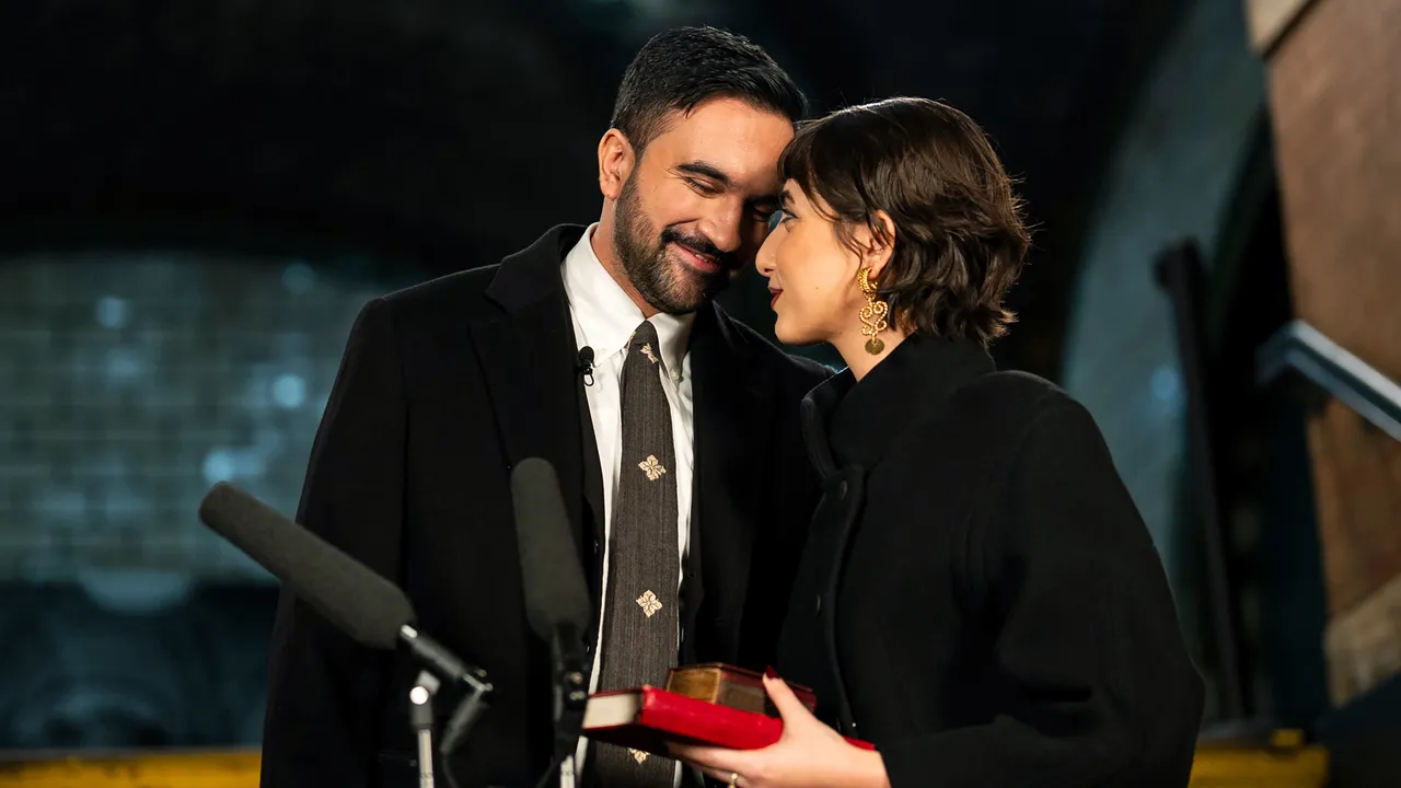 New York City Mayor Zohran Mamdani and Rama Duwaji Matched in Sleek Black at His Swearing In