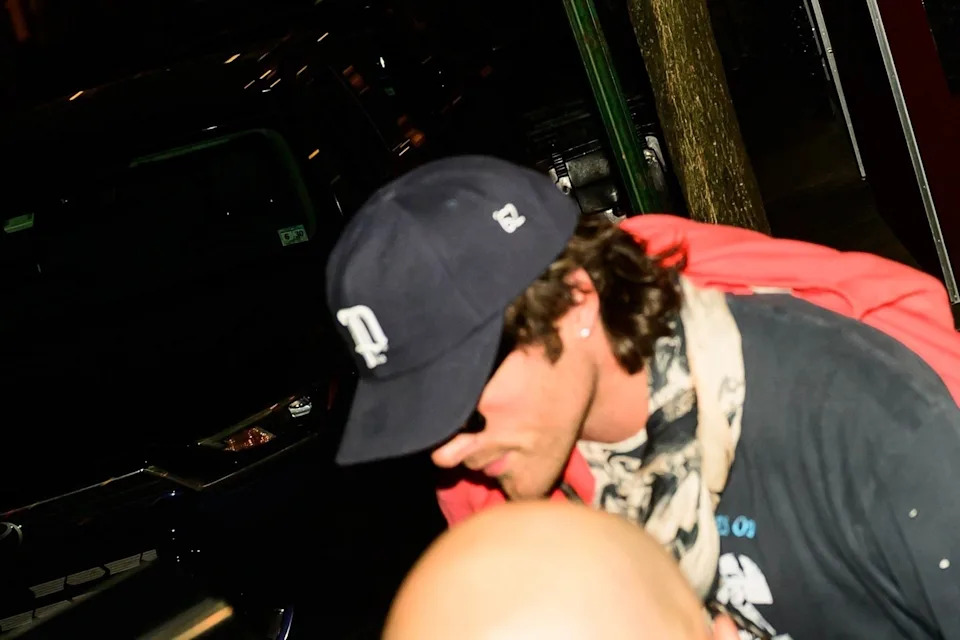 The “Frankenstein” actor dressed casually for the outing, rocking camouflage cargo pants, a black T-shirt, black boots and a navy cap. BACKGRID