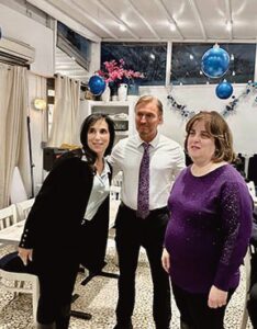 (L. to r.): Dianna Loiselle, new UCCA board member; Judge Peter Vallone Jr.; and Caro­line Simeone, also a new board member, im­mediately after their swearing in.