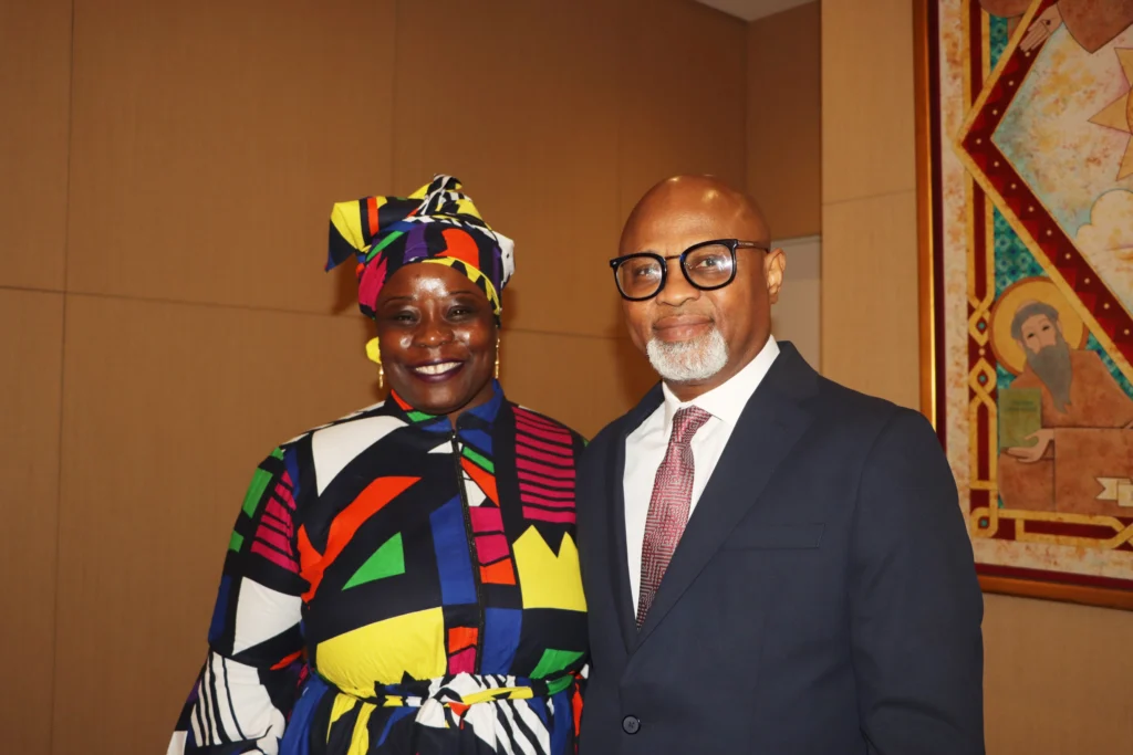 Mistress of Ceremonies Olanike Alabi, alongside Hon. Chidi Eze. Brooklyn Eagle photo by Mario Belluomo