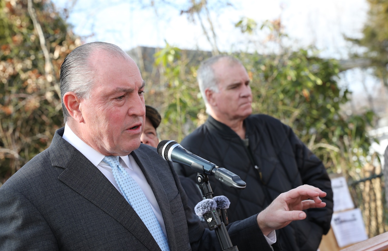 Press conference on development at 374 Greeley Avenue on Jan. 7, 2026