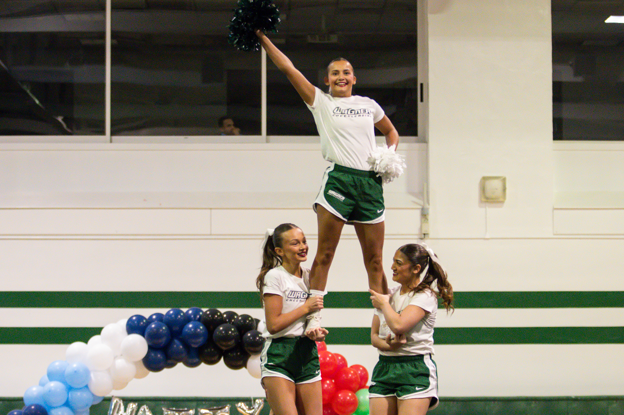 The event featured performances from four of the Staten Island teams competing in the National High School Cheerleading Competition this weekend along with the Seahawks showing off its routine. (Annie DeBiase for the Advance/SILive.com)