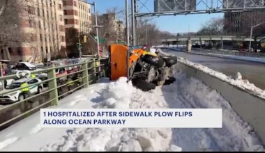News 12 | Brooklyn | Person hospitalized after DSNY snowplow flips in Windsor Terrace