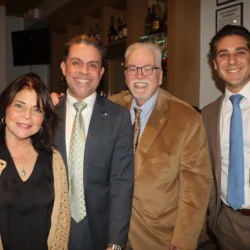 From left: Hon. Catherine DiDomenico, Hon. Raymond Rodriguez, Hon. Vincent Del Giudice and guest. Brooklyn Eagle photo by Mario Belluomo