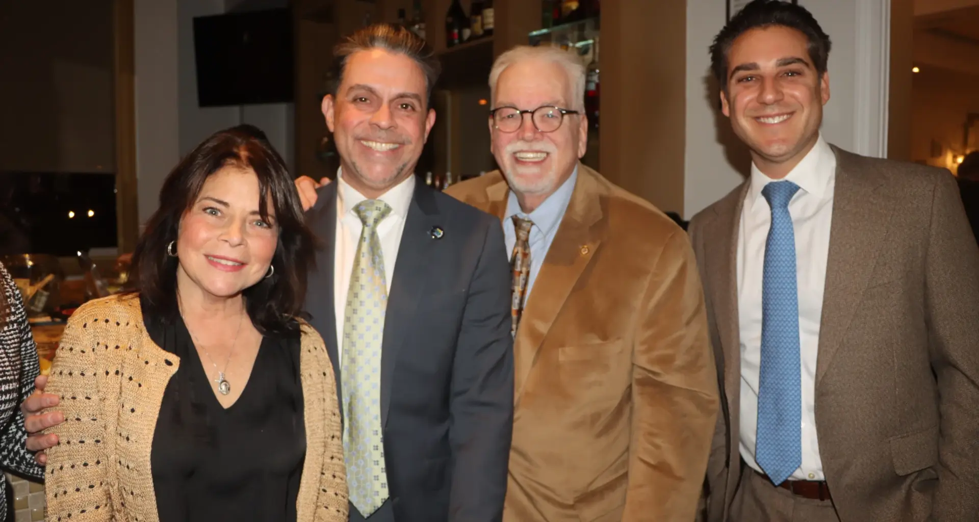 From left: Hon. Catherine DiDomenico, Hon. Raymond Rodriguez, Hon. Vincent Del Giudice and guest. Brooklyn Eagle photo by Mario Belluomo