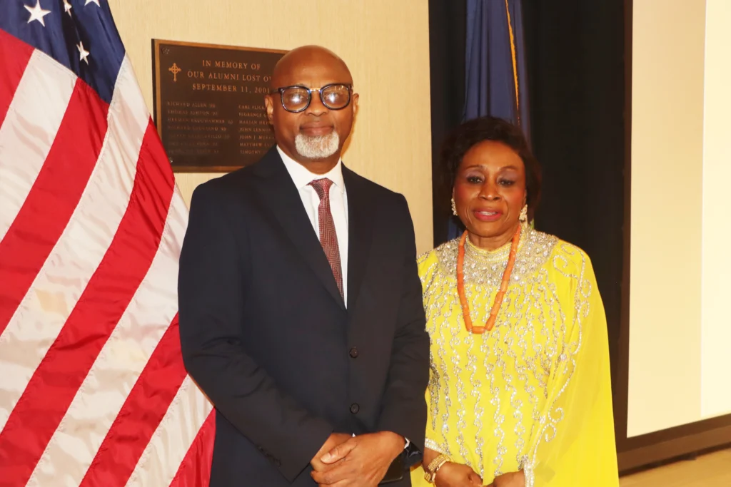 Hon. Chidi Eze with his sister, Daisy Mugisa. Brooklyn Eagle photo by Mario Belluomo