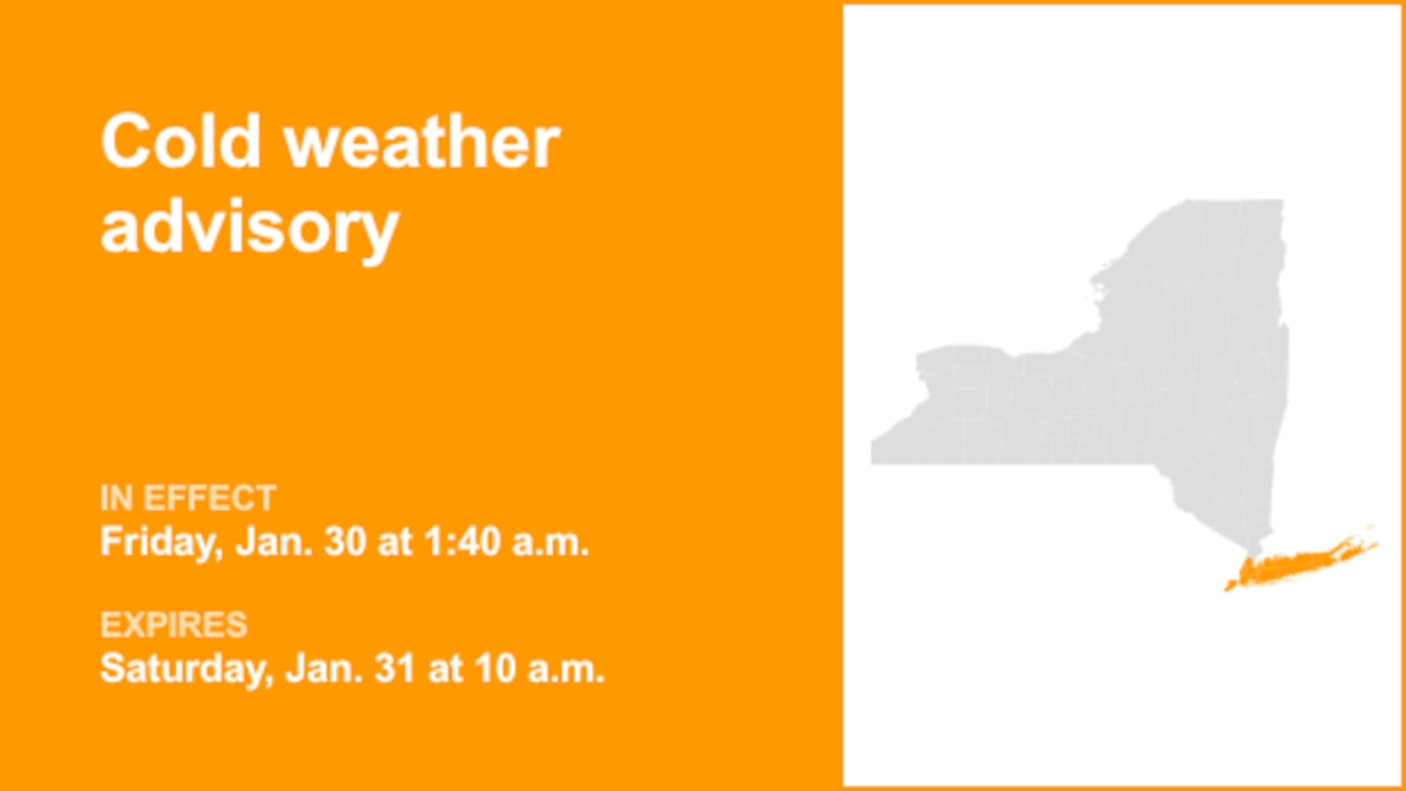 NY weather: Cold weather advisory for part of New York until Saturday morning – negative wind chills