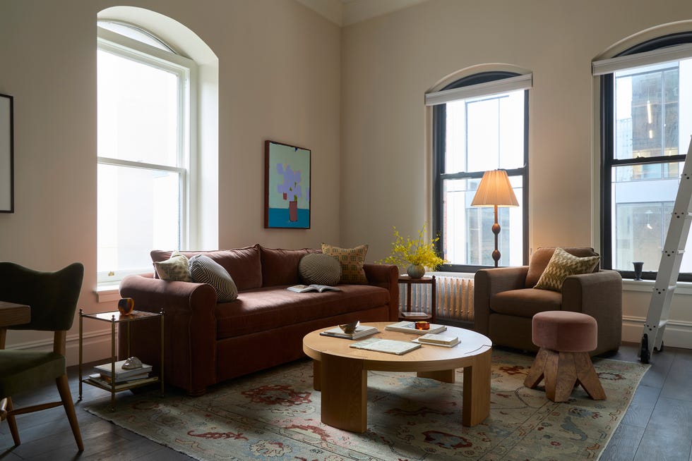 Cozy living room with modern furnishings and natural light.