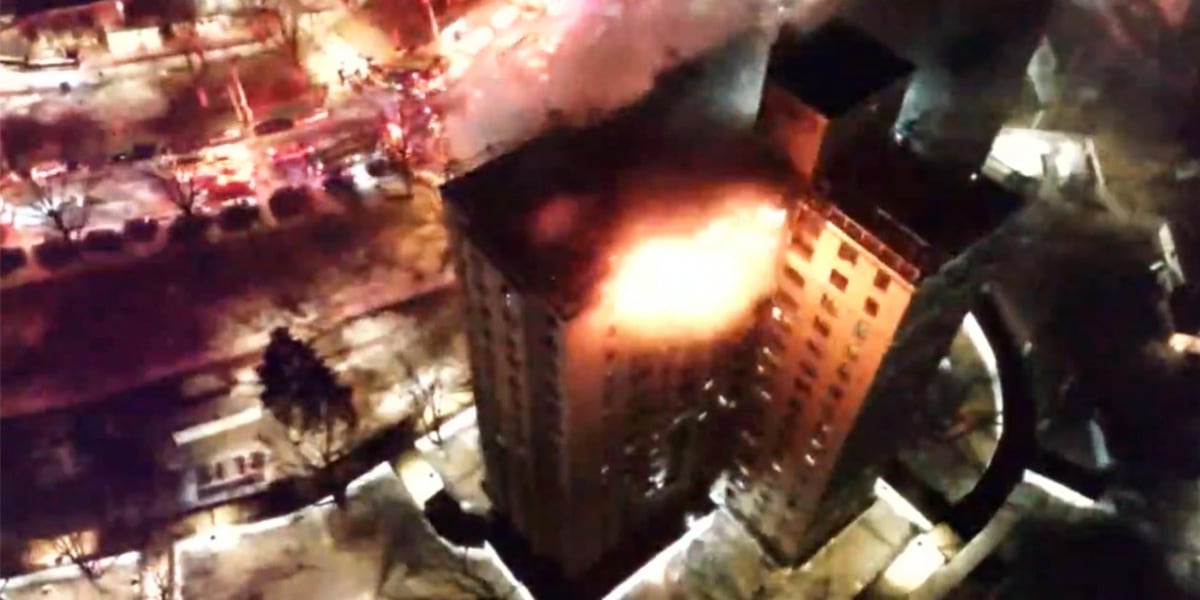Gas explosion, fire on top floors of New York City apartment building kills 1, injures 14