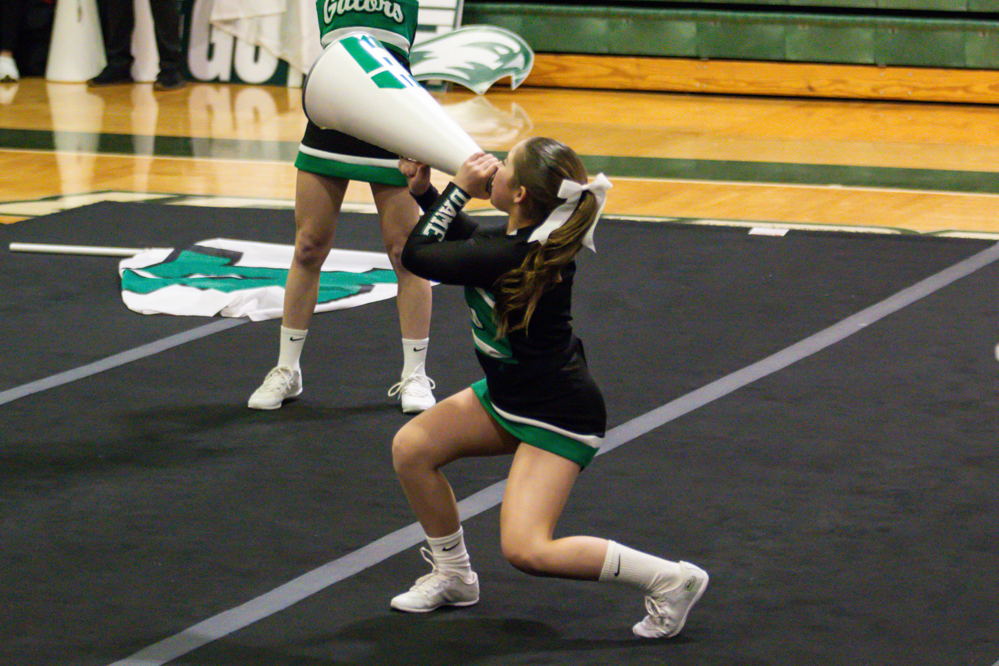 The event featured performances from four of the Staten Island teams competing in the National High School Cheerleading Competition this weekend along with the Seahawks showing off its routine. (Annie DeBiase for the Advance/SILive.com)