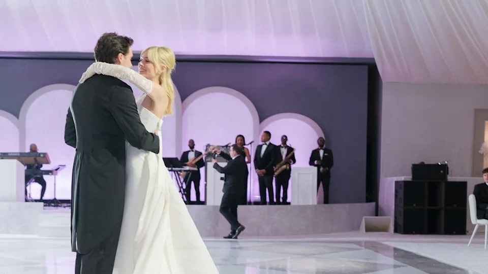 Brooklyn Beckham and Nicola Peltz during the moment that was reportedly meant to be their first dance.