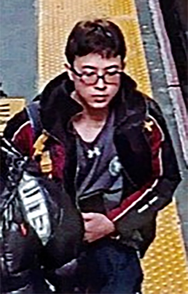 Thomas Medlin, pictured, was last seen wearing a black jacket with red stripes, dark sweatpants with white stripes, a black backpack and glasses. (Suffolk Police)