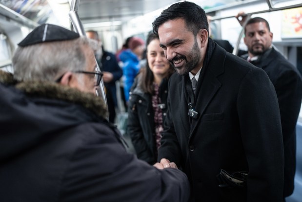 New York City Mayor Zohran Mamdani rides the subway to Grand Army Plaza on Friday, January 2, 2026. (Michael Appleton/Mayoral Photography Office)