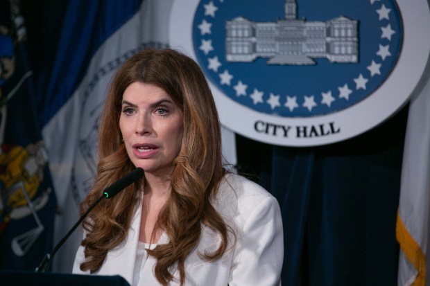 Council Speaker Julie Menin Holds Press Avail at City Hall(William Alatriste/NYC Council Media Unit)
