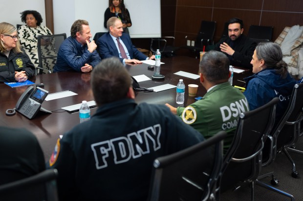 New York City Mayor Zohran Mamdani is briefed on City winter weather response plans by senior city agency officials and state partners at New York City Emergency Management Department ahead of the upcoming snowstorm on Friday, January 23, 2026. (Michael Appleton / Mayoral Photography Office)
