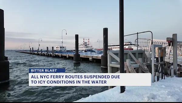 News 12 | Brooklyn | NYC Ferry services suspended due to icy water