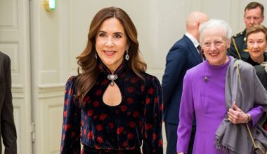 Queen Mary and Queen Margrethe's glamorous night out together caught on camera