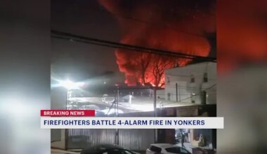 News 12 | Westchester | Firefighters battle 4-alarm fire in Yonkers