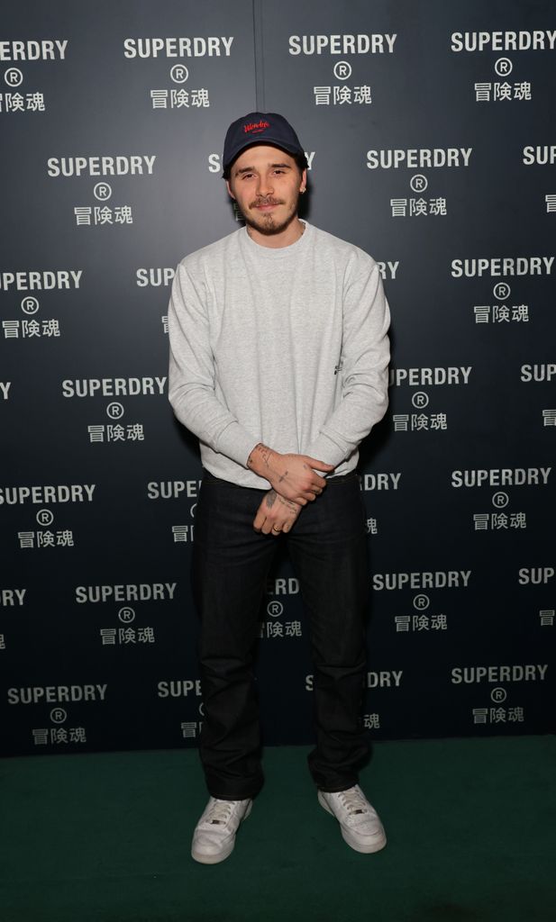 Brooklyn at the launch of his ambassadorship with brand Superdry in 2021 