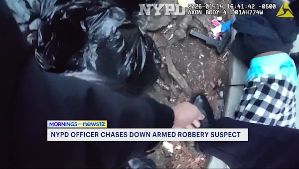 News 12 | Connecticut | Footage released of police chasing armed man accused of robbery in Queens