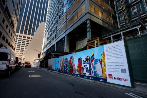 ArtBridge, Downtown Alliance Launch First Construction Fence Mural in Lower Manhattan