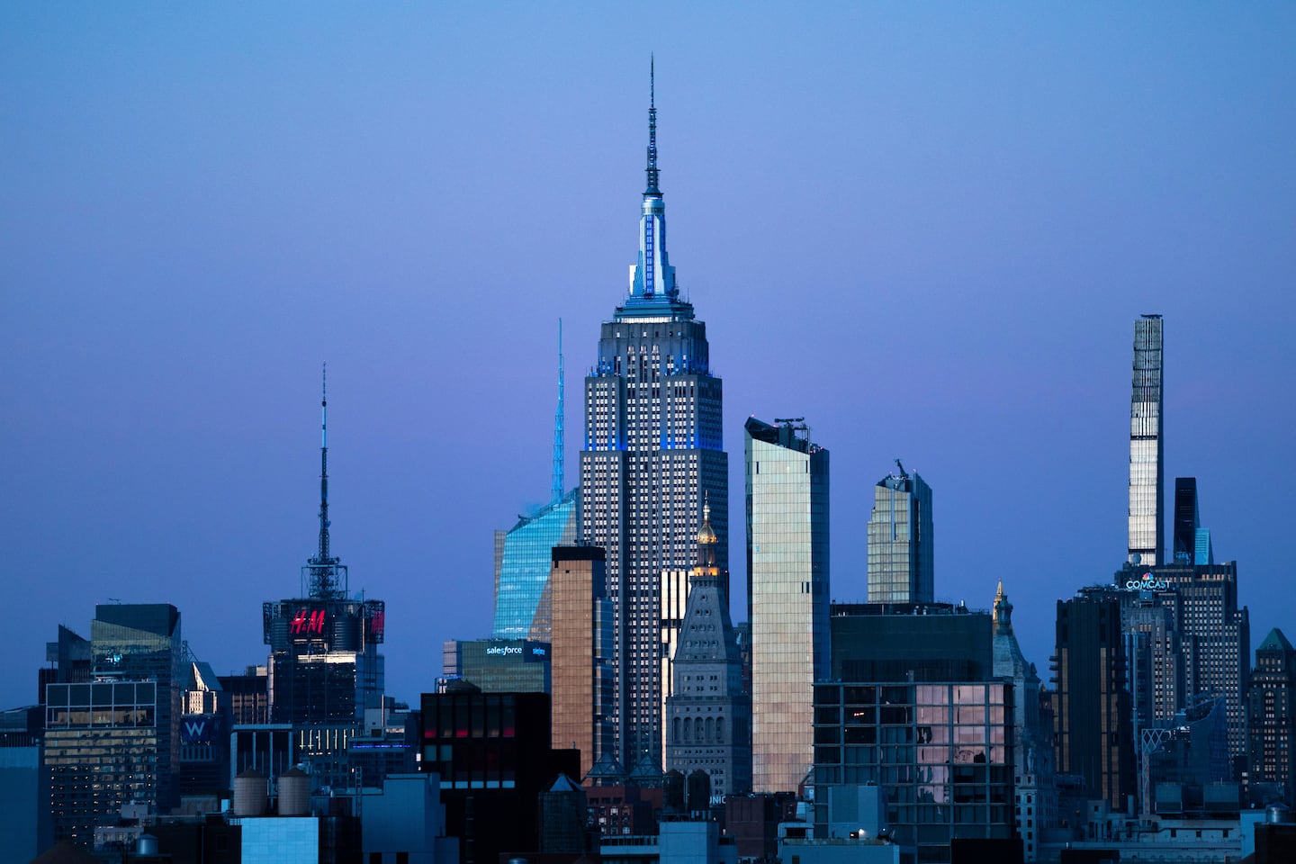The Empire State Building in New York.