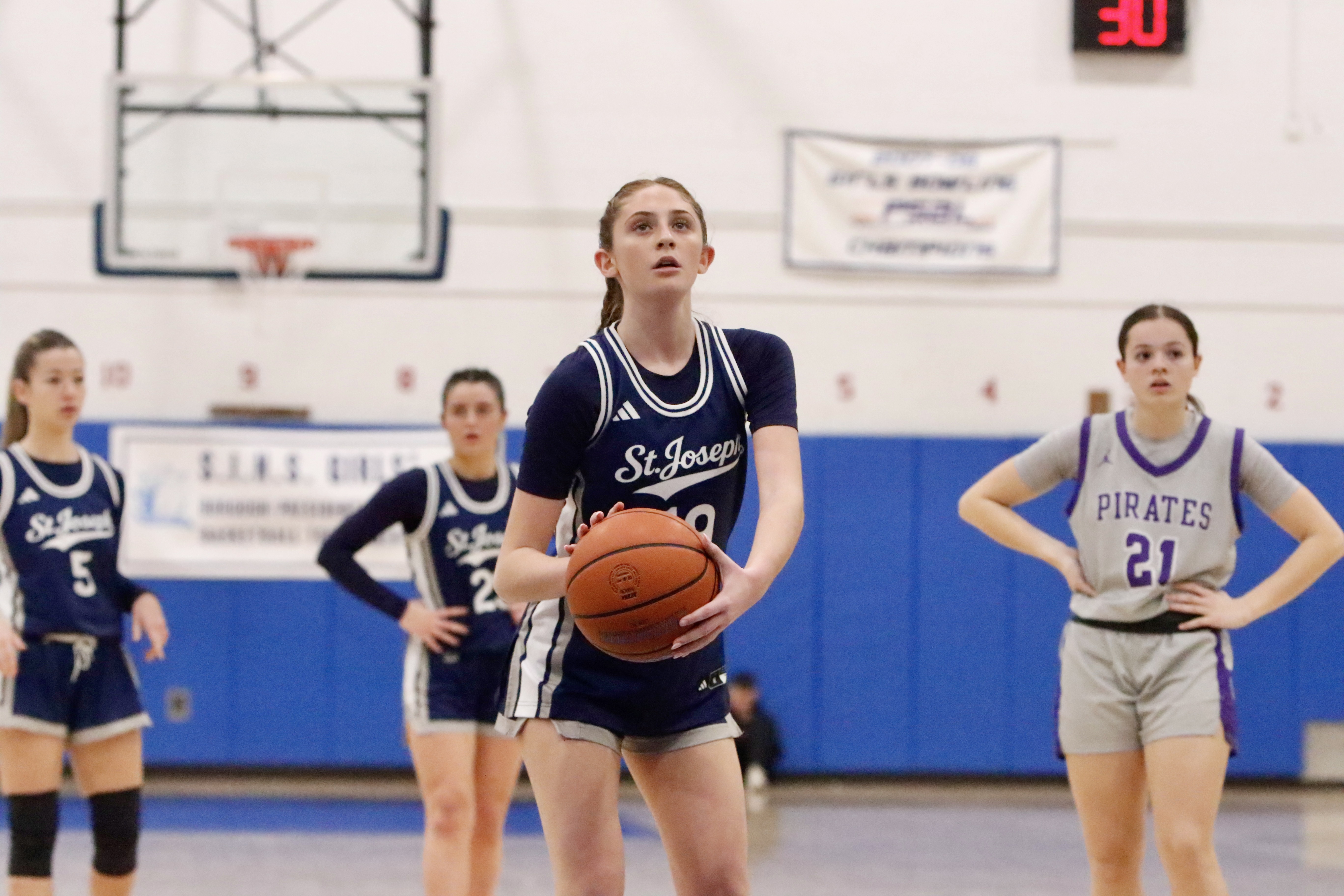 Sea's Isabella Castania prepares to line up a free throw during a Borough President's Cup matchup against Tottenville on Jan. 29, 2026.