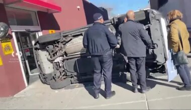News 12 | Brooklyn | Overturned vehicle outside Park Slope pharmacy; 2 people hospitalized