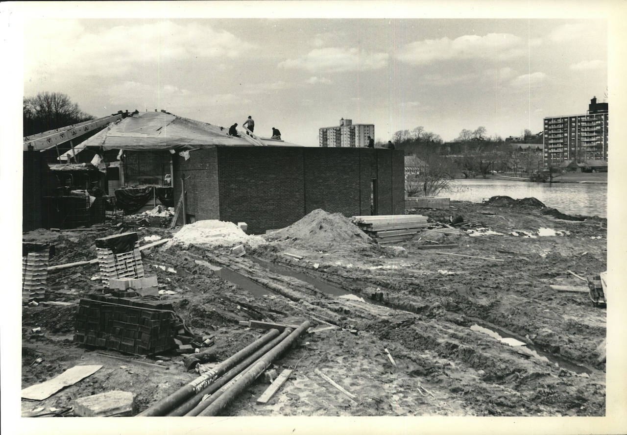1969 Press Photo War Memorial Skating Rink in Clove Lakes Park Being Constructed