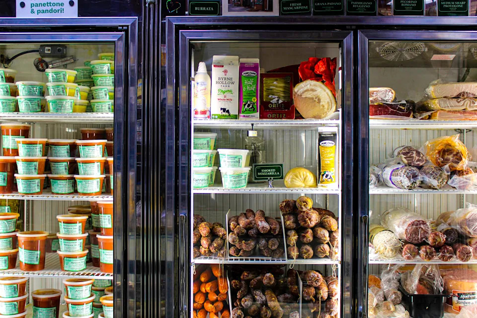 Fridge stocked with Italian goods