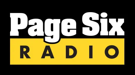 the black, white, and yellow logo for page six radio
