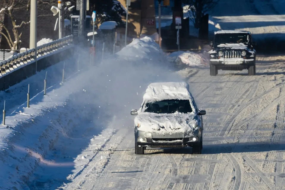Experts advised staying off the roads in the tri-state area Sunday. AP