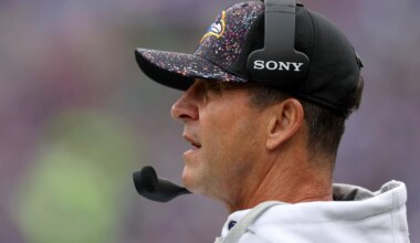 John Harbaugh arrives at New York Giants' facilities