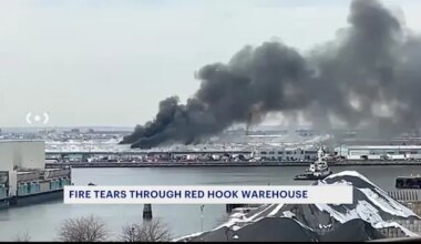 News 12 | Brooklyn | Smoke fills air as massive fire breaks out at Red Hook warehouse