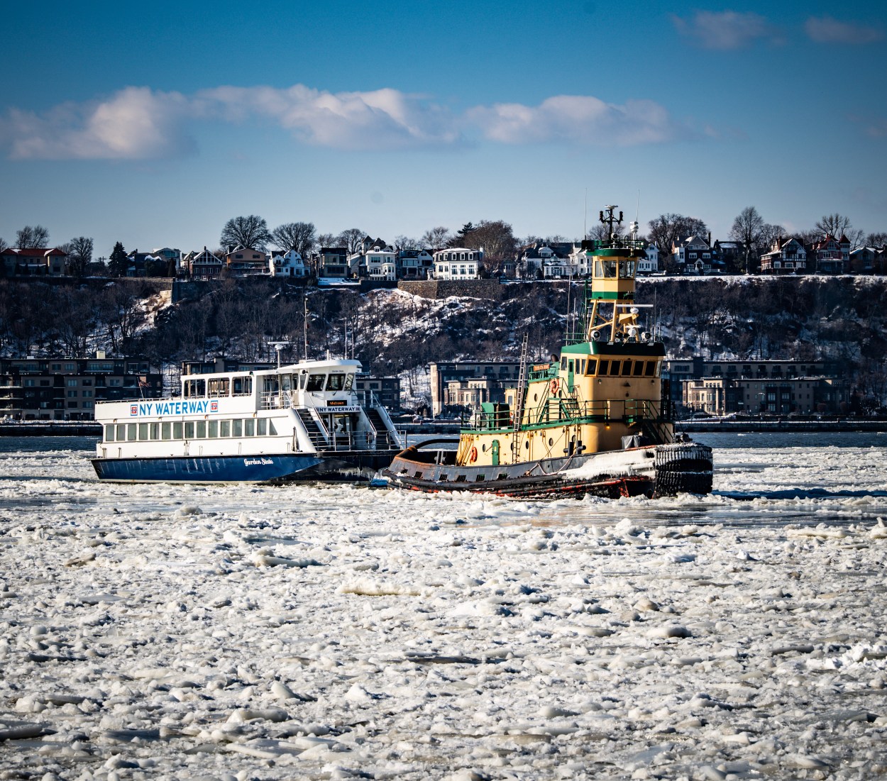 NY Waterway Ferry Ice on Hudson