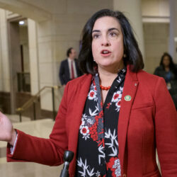 Rep. Nicole Malliotakis, R-N.Y., talks to reporters following a meeting for President-elect Donald Trump's picks for the planned Department of Government Efficiency at the Capitol, Dec. 5, 2024, in Washington. Photo: Rod Lamkey, Jr./AP, File