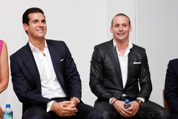 Oren Alexander and Tal Alexander speak at a panel at the Rockstars of Real Estate Event hosted by Editor-in-Chief of DETAILS Magazine Dan Peres on Tuesday, Sept. 3, 2013 in New York. (Photo by Amy Sussman/Invision for DETAILS Magazine/AP Images)