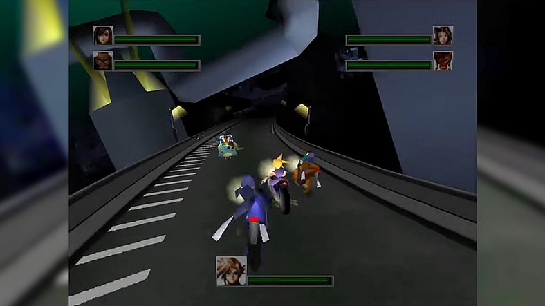 Cloud defends the team from a SHINRA pursuit in Final Fantasy VII (1997), Square Enix