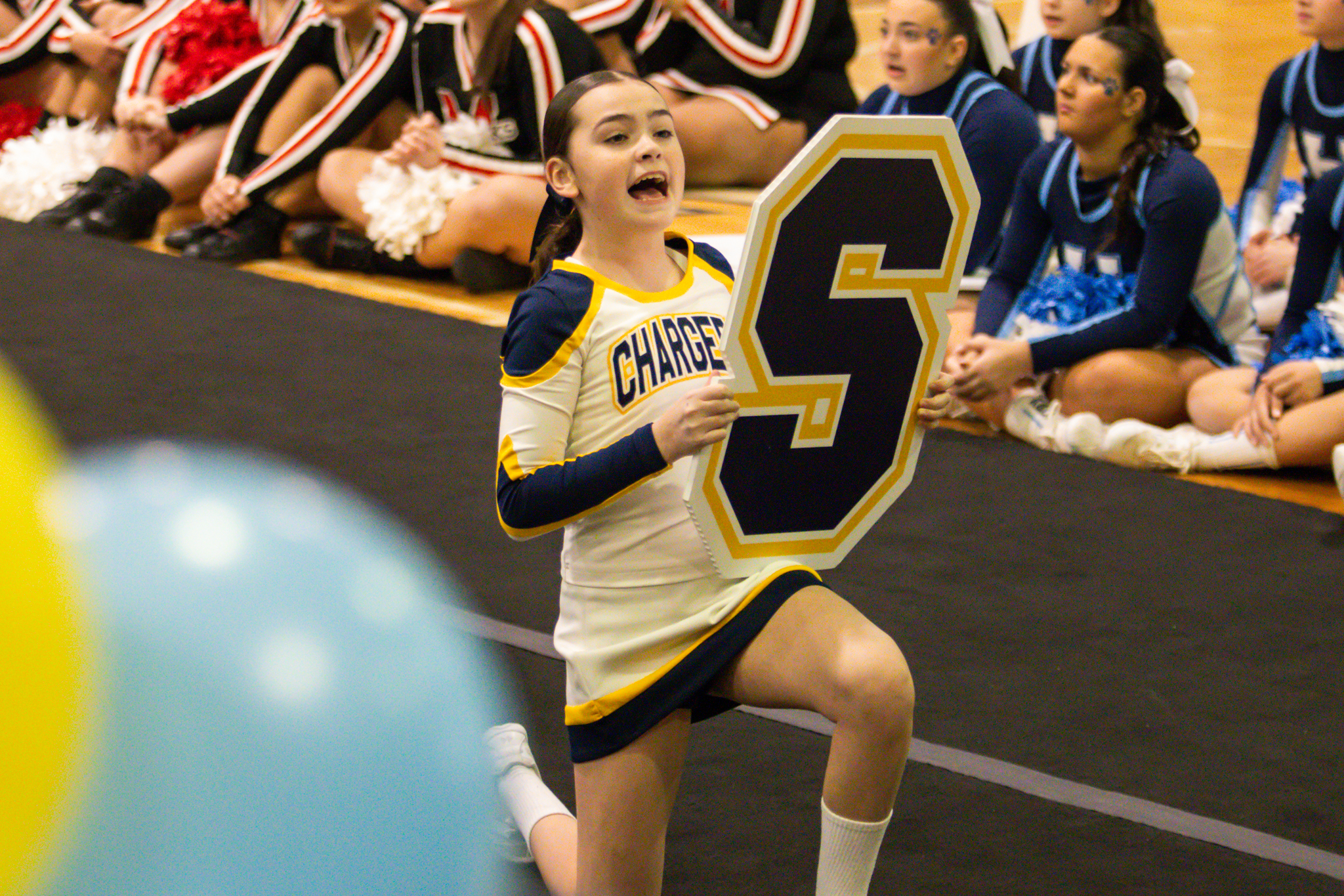 The event featured performances from four of the Staten Island teams competing in the National High School Cheerleading Competition this weekend along with the Seahawks showing off its routine. (Annie DeBiase for the Advance/SILive.com)