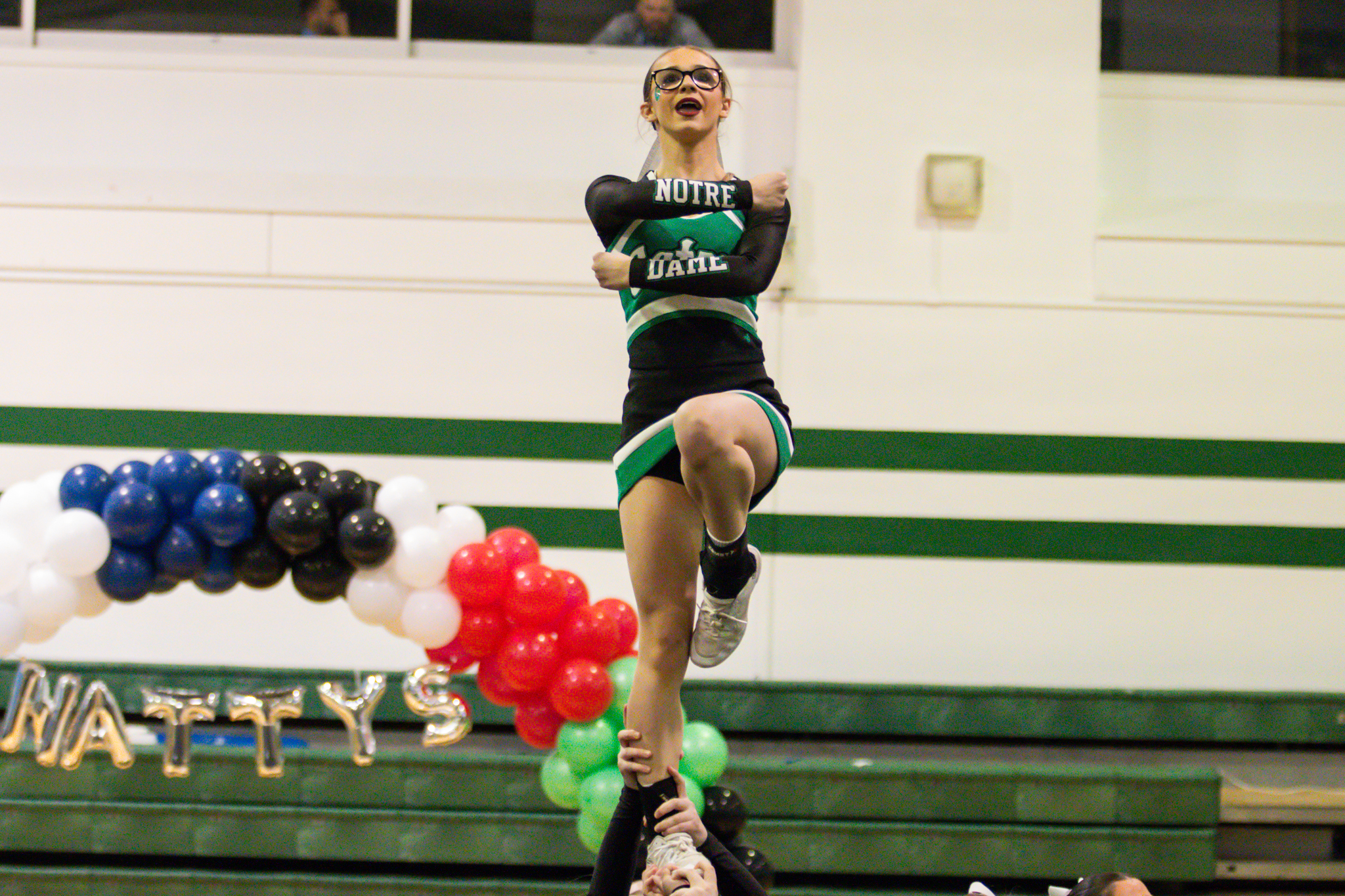 The event featured performances from four of the Staten Island teams competing in the National High School Cheerleading Competition this weekend along with the Seahawks showing off its routine. (Annie DeBiase for the Advance/SILive.com)