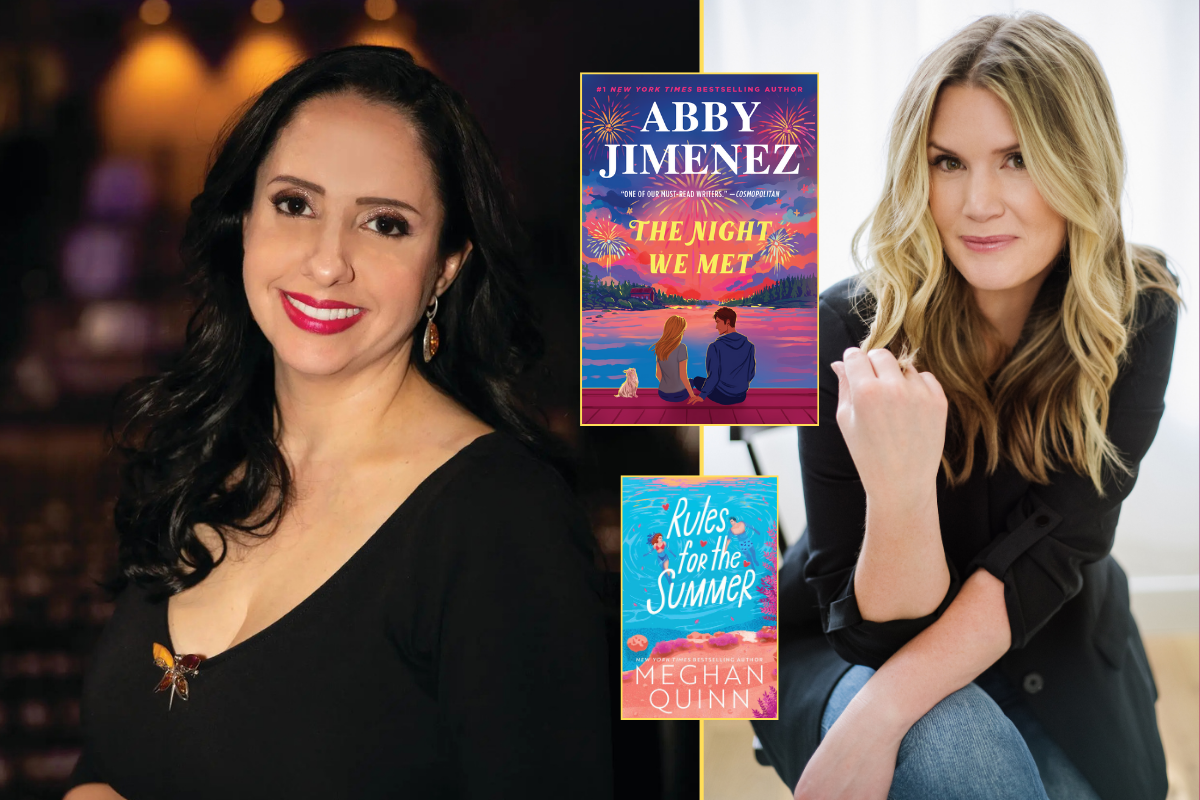 Headshot photos of Abby Jimenez and Meghan Quinn