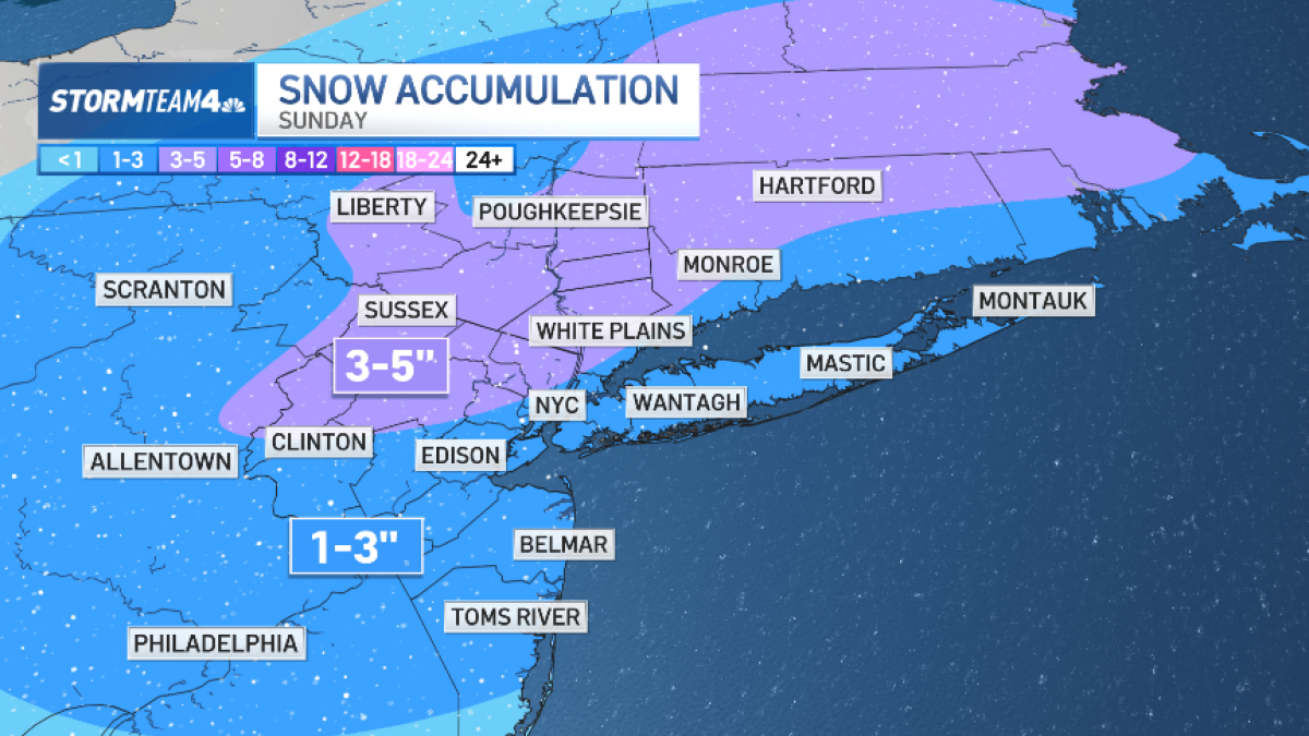 How much snow will we get? Second weekend storm strikes Sunday – NBC New York