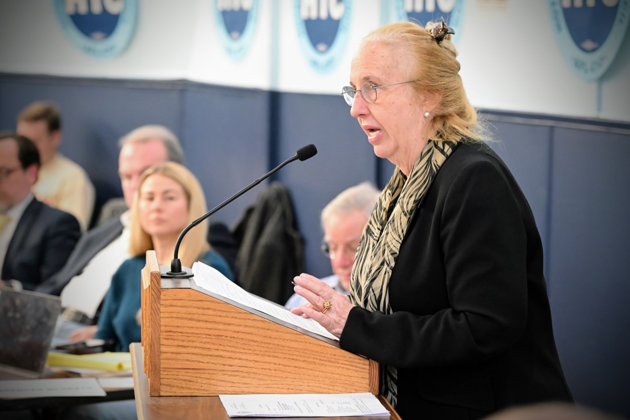 Gale Brewer at Community Board 4 meeting 