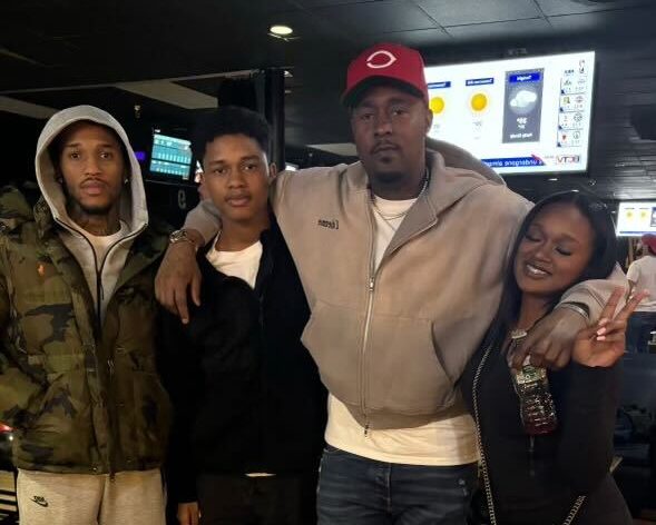 Keon Gill (second right) with his children Keon Gill Jr. (left) Keymell Gill (second left) and Jeneyah Gill (right). (Courtesy of Mahogany Gill)